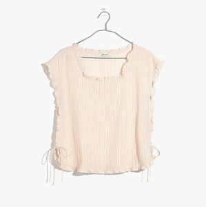 Madewell Ruffled Side-Tie Top in Stripe